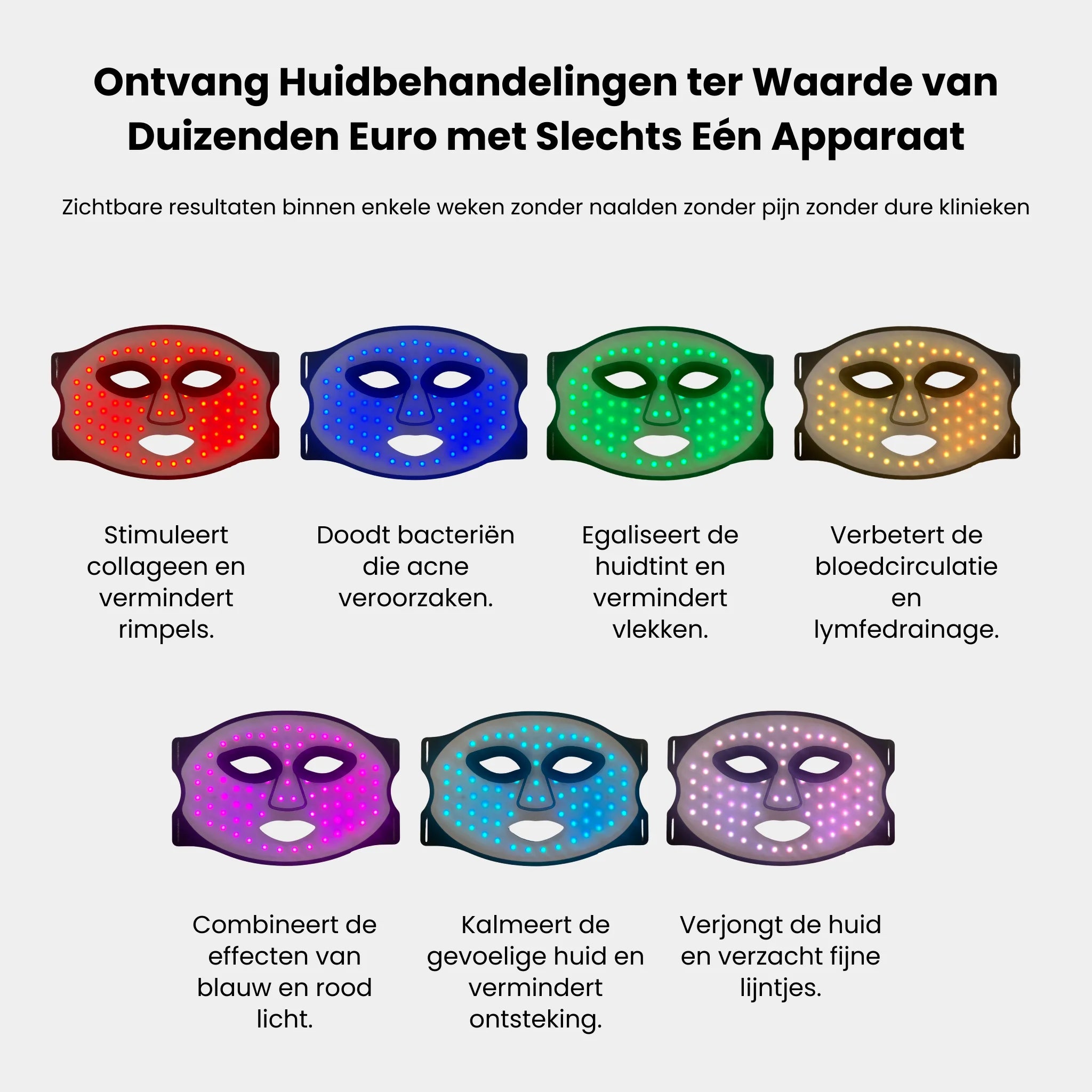 Stralend LED Masker