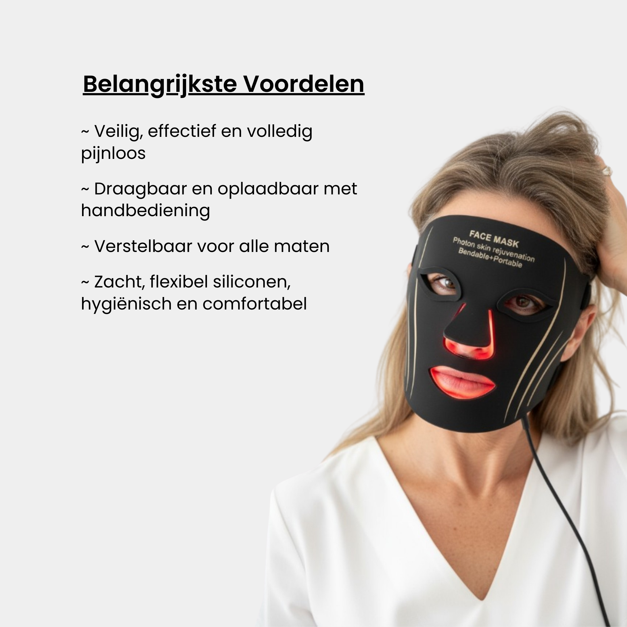 Stralend LED Masker
